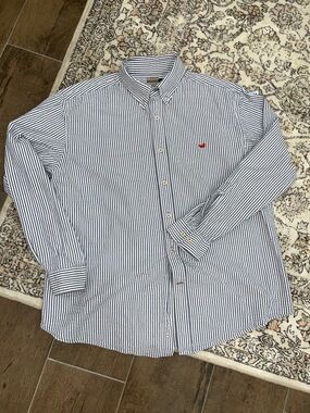 Southern Marsh Navy & White Striped Button-Down Shirt